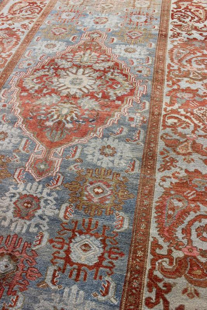 Grandoise Antique Gallery Malayer Persian Runner This magnificent antique Persian Malayer carpet, of an impressive size, bears a beautiful, all - over Sub - geometric design paired with a delightful palette of burnt orange, various blues and a very ... - Keivan Woven ArtsNA - 160068 - 8002Rug
