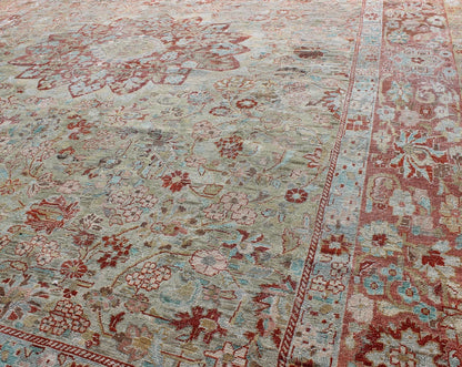 Antique Persian Sultanabad rug with all - over vining floral design in ice blue, rug na - 170062, country of origin / type: Iran / Sultanabad, circa 1930 This beautiful and large antique Persian Sultanabad rug displays a gorgeous, all - over vining fl... - Keivan Woven ArtsNA - 170062 - 8897Rug