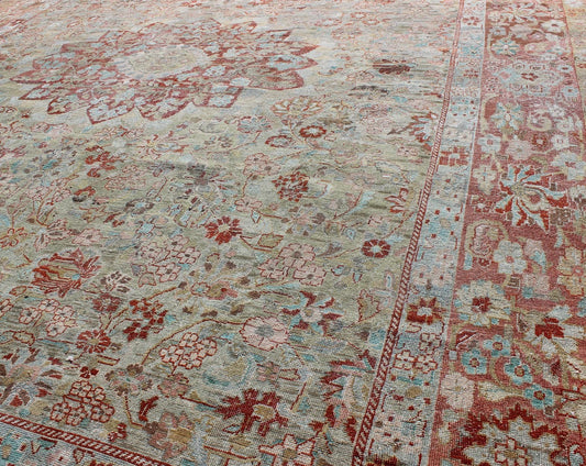 Antique Persian Sultanabad rug with all - over vining floral design in ice blue, rug na - 170062, country of origin / type: Iran / Sultanabad, circa 1930 This beautiful and large antique Persian Sultanabad rug displays a gorgeous, all - over vining fl... - Keivan Woven ArtsNA - 170062 - 8897Rug