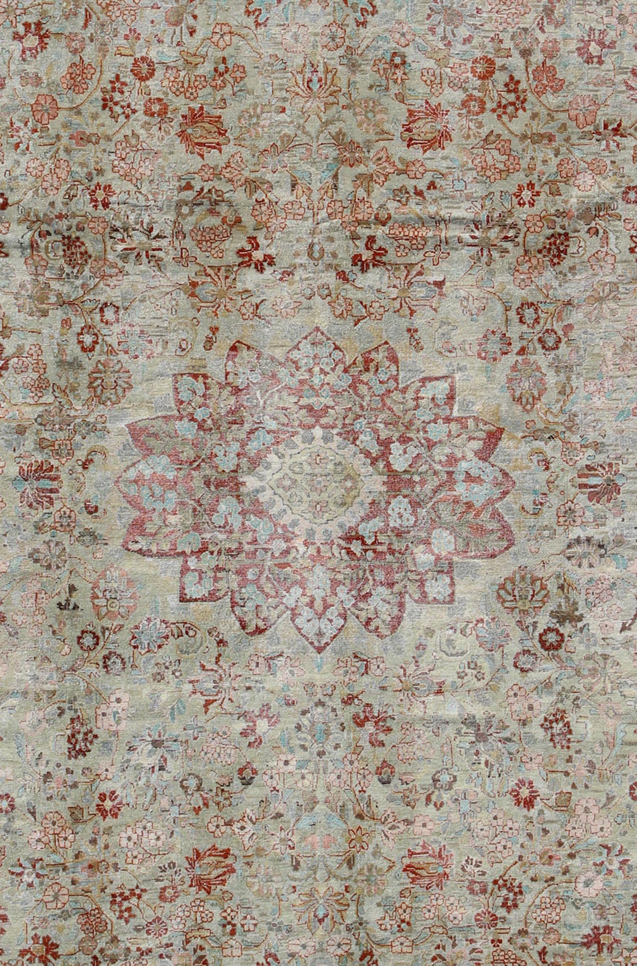 Antique Persian Sultanabad rug with all - over vining floral design in ice blue, rug na - 170062, country of origin / type: Iran / Sultanabad, circa 1930 This beautiful and large antique Persian Sultanabad rug displays a gorgeous, all - over vining fl... - Keivan Woven ArtsNA - 170062 - 8897Rug