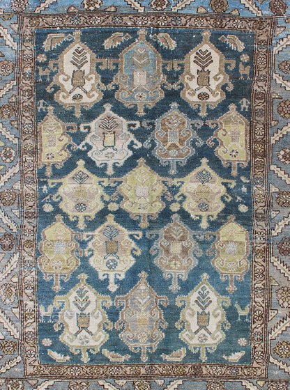 All - over large scale design in dark blue Persian Malayer antique rug, rug na - 180707, country of origin / type: Iran / Malayer, circa 1920. This beautiful antique early 20th century Persian Malayer carpet features an all - over design of repeating ... - Keivan Woven ArtsNA - 180707 - 10508Rug