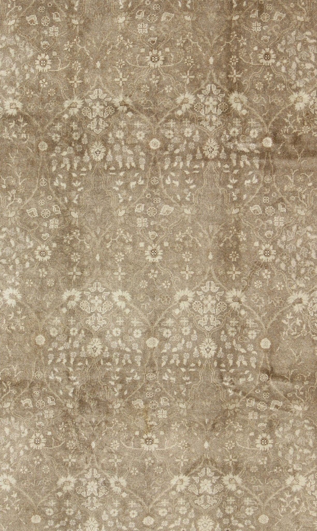 Antique Turkish Oushak Rug With All - Over Botanical Pattern in Taupe and Neutrals. Keivan Woven Arts - Antique Turkish Sivas rug with all - over botanical pattern in taupe, rug na - 54000, country of origin / type: Turkey / Sivas Oushak, circa early 20th ... - Keivan Woven ArtsNA - 54000 - 880Rug