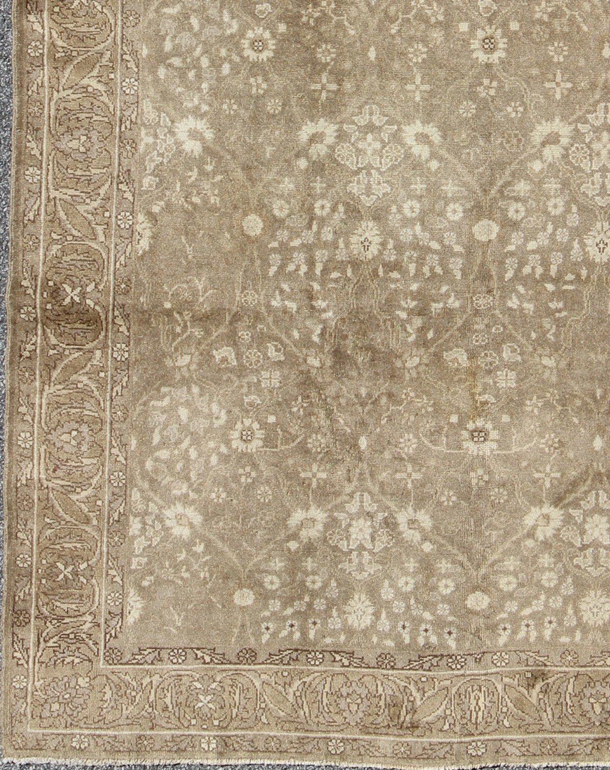 Antique Turkish Oushak Rug With All - Over Botanical Pattern in Taupe and Neutrals. Keivan Woven Arts - Antique Turkish Sivas rug with all - over botanical pattern in taupe, rug na - 54000, country of origin / type: Turkey / Sivas Oushak, circa early 20th ... - Keivan Woven ArtsNA - 54000 - 880Rug