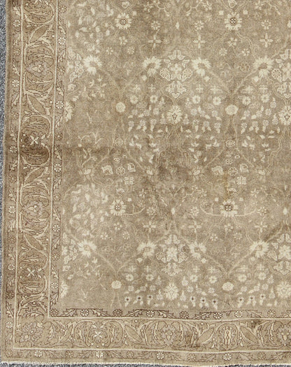 Antique Turkish Oushak Rug With All - Over Botanical Pattern in Taupe and Neutrals. Keivan Woven Arts - Antique Turkish Sivas rug with all - over botanical pattern in taupe, rug na - 54000, country of origin / type: Turkey / Sivas Oushak, circa early 20th ... - Keivan Woven ArtsNA - 54000 - 880Rug