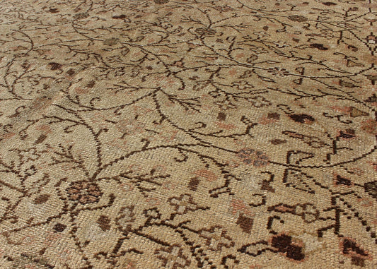 Vintage All - Over Floral Design Turkish Oushak Rug with Free - Flowing Pattern, rug na - 63970, country of origin / type: Turkey / Oushak, circa mid - 20th century The design of this beautiful vintage Oushak rug from mid - 20th century Turkey is enhanced... - Keivan Woven ArtsNA - 63970 - B - 2137Rug