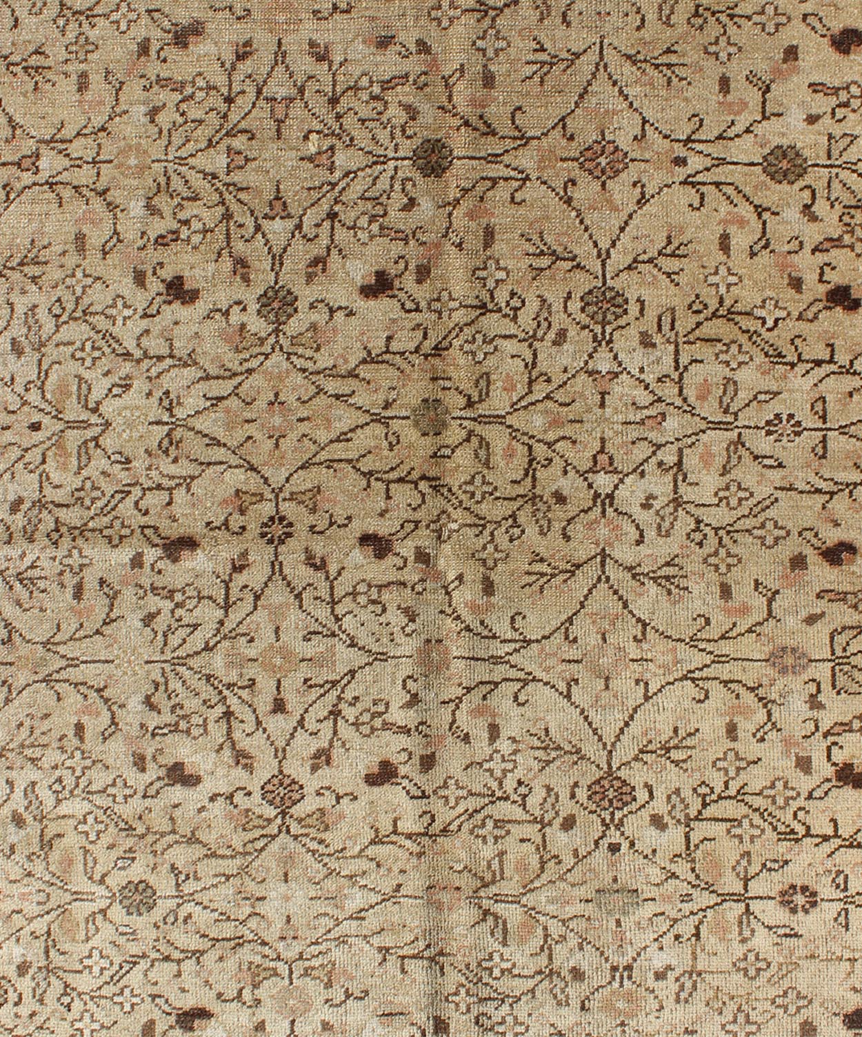 Vintage All - Over Floral Design Turkish Oushak Rug with Free - Flowing Pattern, rug na - 63970, country of origin / type: Turkey / Oushak, circa mid - 20th century The design of this beautiful vintage Oushak rug from mid - 20th century Turkey is enhanced... - Keivan Woven ArtsNA - 63970 - B - 2137Rug