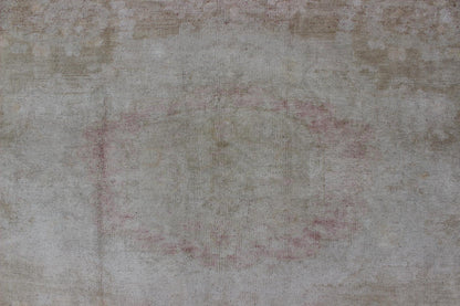 Antique Turkish Konya Area Rug in Gray & Soft Pink with Subtle Design Measures: 7.3 x 8.8 This intricate antique Turkish Konya carpet features a muted color palette of taupe, light gray, and ash pink, with a beautiful botanical central m... - Keivan Woven ArtsNA - 75054 - 794Rug