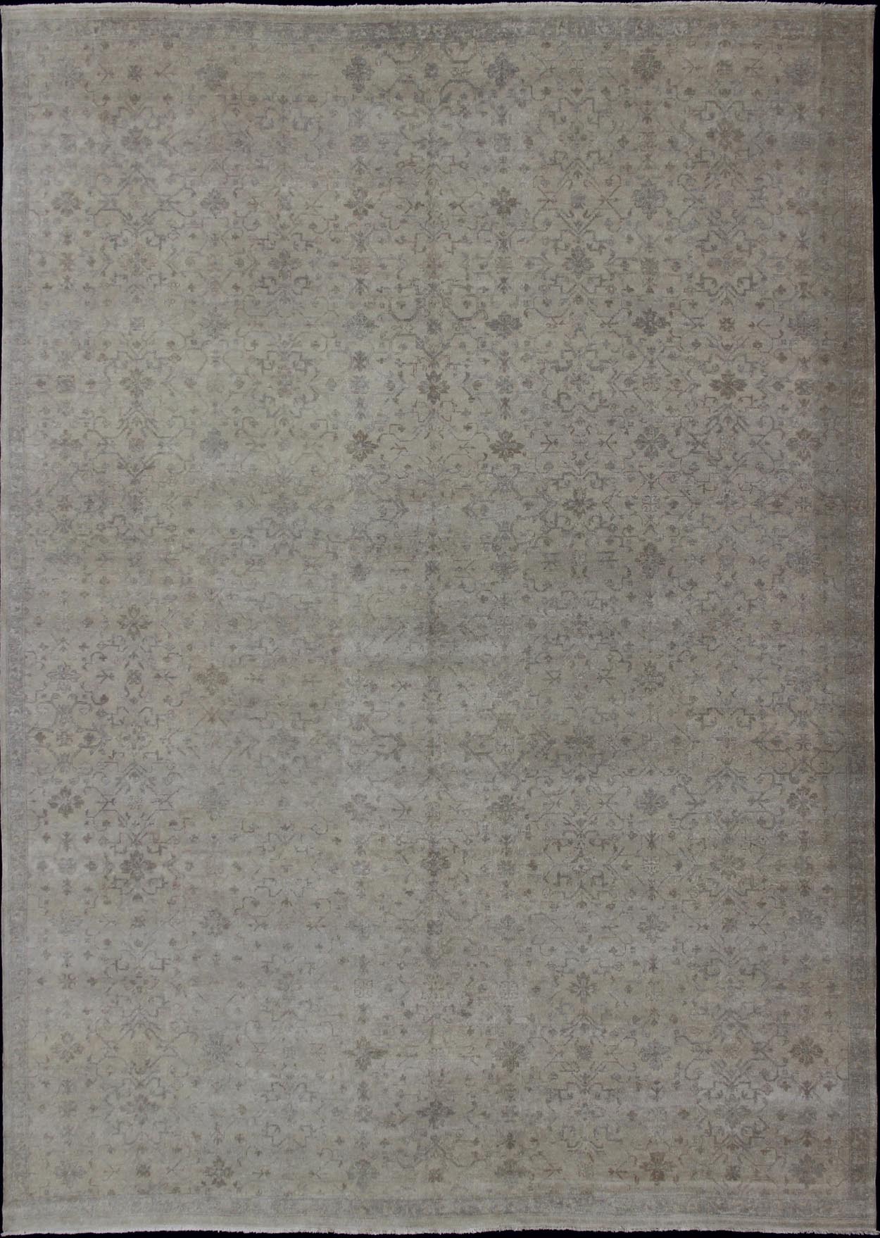Large Transitional Rug With All - Over Design in tan, Gray, Silver, Light Taupe. Large rug transitionaldesign in gray, tan, taupe with all - over geometric design, rug OB - 102422320, country of origin / type: India/ Transitional Measures:13'... - Keivan Woven ArtsOB - 102422320 - 5D68002 - 12214Rug
