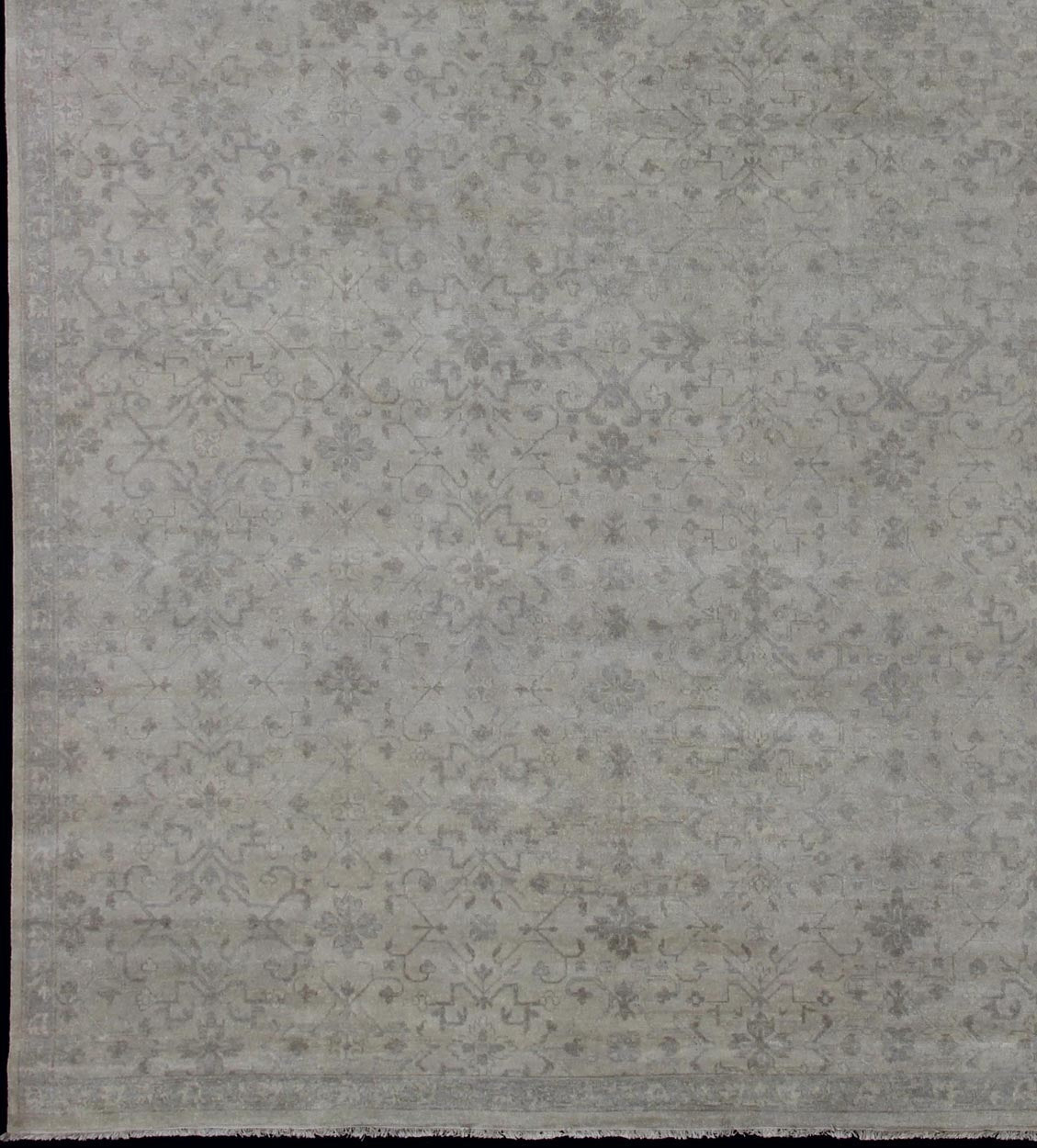 Large Transitional Rug With All - Over Design in Tan, Gray, Silver, Light Taupe. Large rug transitional design in gray, tan, taupe with all - over geometric design, rug OB - 102422320, country of origin / type: India/ Transitional Measures: 12... - Keivan Woven ArtsOB - 102422322 - 5D680002 - 12218