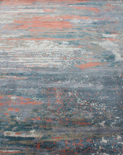 Modern piled rug in a blue, red, silver background color and variation of vivid accent colors. Modern Piled Rug and Minimalist Modern Design by Keivan Woven Arts / rug OB - 10335882, Keivan Woven Arts / country of origin / type: India/ Piled, condition: ... - Keivan Woven ArtsOB - 10335882 - 5300010 - 10908Rug