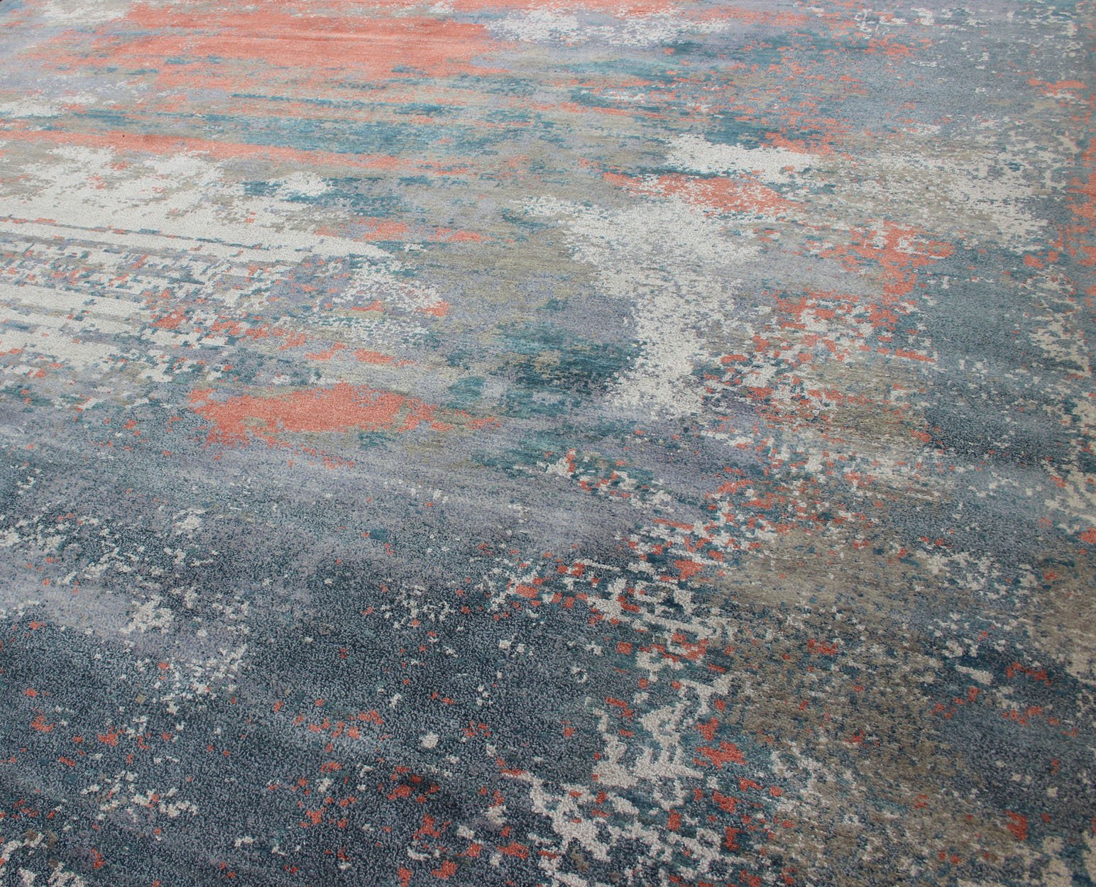 Modern piled rug in a blue, red, silver background color and variation of vivid accent colors. Modern Piled Rug and Minimalist Modern Design by Keivan Woven Arts / rug OB - 10335882, Keivan Woven Arts / country of origin / type: India/ Piled, condition: ... - Keivan Woven ArtsOB - 10335882 - 5300010 - 10908Rug