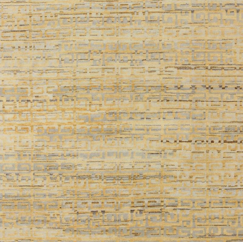 Modern Khotan Rug with All - Over Geometric Design in Yellow and Gray Modern Khotan Rug, rug OB - 103423824, country of origin / type: India / Modern, circa Early - 21st Century. Measures: 9'0 x 12'0. - Keivan Woven ArtsOB - 103423824 - 7525Rug