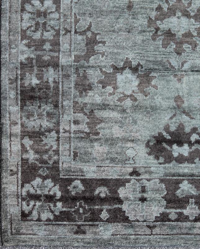 Contemporary Oushak Rug by Keivan Woven Arts . rug OB - 103432980, country of origin / type: India / Oushak, circa Early 21th century. Measures: 7'9 x 9'9 This hand - knotted modern Oushak rug features an all - over geometric design rendered in sha... - Keivan Woven ArtsOB - 103432980 - 0623026 - 6992Rug