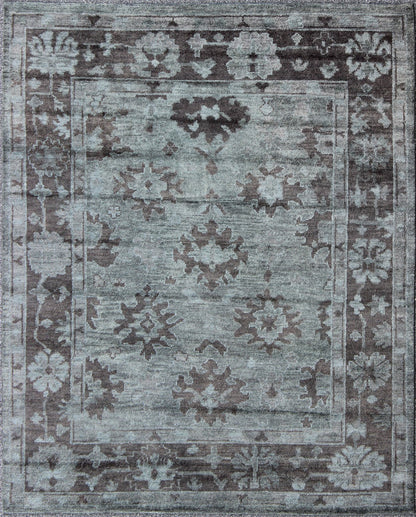 Contemporary Oushak Rug by Keivan Woven Arts . rug OB - 103432980, country of origin / type: India / Oushak, circa Early 21th century. Measures: 7'9 x 9'9 This hand - knotted modern Oushak rug features an all - over geometric design rendered in sha... - Keivan Woven ArtsOB - 103432980 - 0623026 - 6992Rug