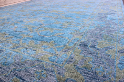 Keivan Woven Arts Large Oushak Design Rug in Blue, Gray and Yellow Green 9'6 X 13'6 Contemporary Oushak Design Rug in Blue, Gray and Yellow Green. Keivan Woven Arts, OB - 103433434, Contemporary Oushak Design rug - Measures: 9'6 x 13'6 ... - Keivan Woven ArtsOB - 103433434 - 0623024 - 7006Rug