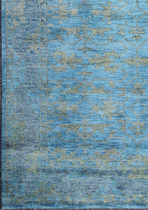 Keivan Woven Arts Large Oushak Design Rug in Blue, Gray and Yellow Green 9'6 X 13'6 Contemporary Oushak Design Rug in Blue, Gray and Yellow Green. Keivan Woven Arts, OB - 103433434, Contemporary Oushak Design rug - Measures: 9'6 x 13'6 ... - Keivan Woven ArtsOB - 103433434 - 0623024 - 7006Rug