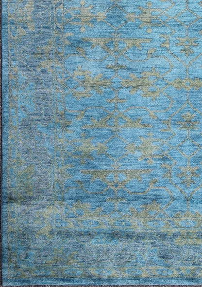 Keivan Woven Arts Large Oushak Design Rug in Blue, Gray and Yellow Green 9'6 X 13'6 Contemporary Oushak Design Rug in Blue, Gray and Yellow Green. Keivan Woven Arts, OB - 103433434, Contemporary Oushak Design rug - Measures: 9'6 x 13'6 ... - Keivan Woven ArtsOB - 103433434 - 0623024 - 7006Rug