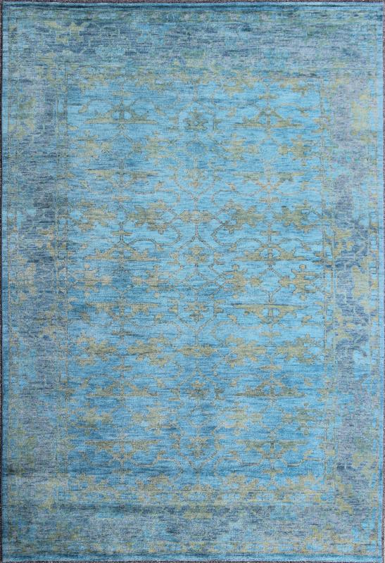 Keivan Woven Arts Large Oushak Design Rug in Blue, Gray and Yellow Green 9'6 X 13'6 Contemporary Oushak Design Rug in Blue, Gray and Yellow Green. Keivan Woven Arts, OB - 103433434, Contemporary Oushak Design rug - Measures: 9'6 x 13'6 ... - Keivan Woven ArtsOB - 103433434 - 0623024 - 7006
