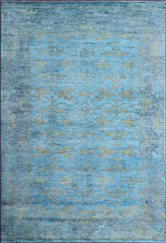 Keivan Woven Arts Large Oushak Design Rug in Blue, Gray and Yellow Green 9'6 X 13'6 Contemporary Oushak Design Rug in Blue, Gray and Yellow Green. Keivan Woven Arts, OB - 103433434, Contemporary Oushak Design rug - Measures: 9'6 x 13'6 ... - Keivan Woven ArtsOB - 103433434 - 0623024 - 7006