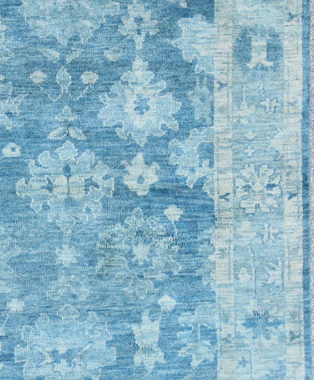 Hand - Knotted Modern Oushak Rug in Wool with Tribal Sub - Geometric Floral Design in Blue Tones This modern Indian Oushak rug has been hand - knotted in wool and features an all - over, sub - geometric floral design rendered in blue tones. A complementa... - Keivan Woven ArtsOB - 103433883 - 0623023 - 7537Rug