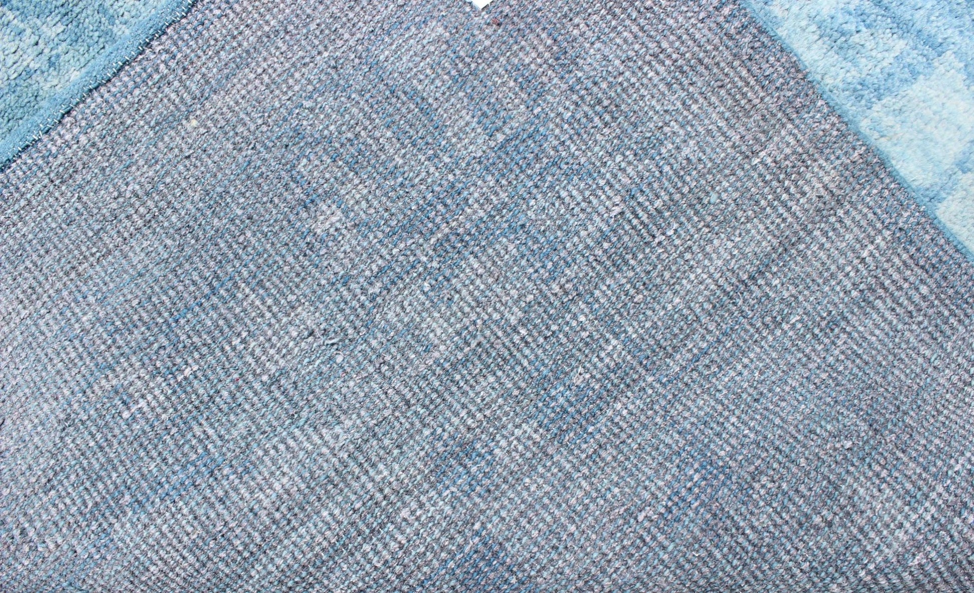 Hand - Knotted Modern Oushak Rug in Wool with Tribal Sub - Geometric Floral Design in Blue Tones This modern Indian Oushak rug has been hand - knotted in wool and features an all - over, sub - geometric floral design rendered in blue tones. A complementa... - Keivan Woven ArtsOB - 103433883 - 0623023 - 7537Rug