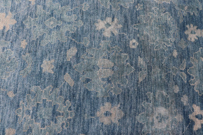 Keivan Woven Arts Modern Oushak Wool Hand Knotted Rug in Blue , Hand - Knotted Modern Oushak Rug in Wool with Tribal Sub - Geometric Floral Design in Blue Tones This modern Indian Oushak rug has been hand - knotted in wool and features an all - over, s... - Keivan Woven ArtsOB - 103433889 - 0623023 - 7543Rug
