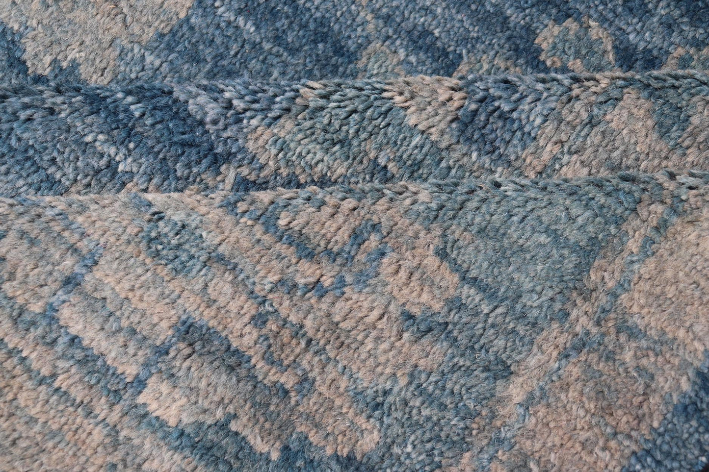 Keivan Woven Arts Modern Oushak Wool Hand Knotted Rug in Blue , Hand - Knotted Modern Oushak Rug in Wool with Tribal Sub - Geometric Floral Design in Blue Tones This modern Indian Oushak rug has been hand - knotted in wool and features an all - over, s... - Keivan Woven ArtsOB - 103433889 - 0623023 - 7543Rug