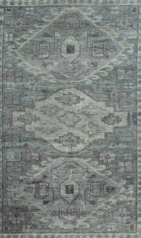 Modern Khotan Rug with Geometric Design in Various Shades of Green and Brown Modern Khotan Rug, Keivan Woven Arts / rug OB - 103434802 - 0623017, country of origin / type: India / Khotan, circa early - 21st Century. Contemporary Khotan Rug. Thi... - Keivan Woven ArtsOB - 103434802 - 0623017 - 7010Rug