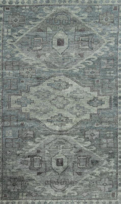 Modern Khotan Rug with Geometric Design in Various Shades of Green and Brown Modern Khotan Rug, Keivan Woven Arts / rug OB - 103434802 - 0623017, country of origin / type: India / Khotan, circa early - 21st Century. Contemporary Khotan Rug. Thi... - Keivan Woven ArtsOB - 103434802 - 0623017 - 7010Rug