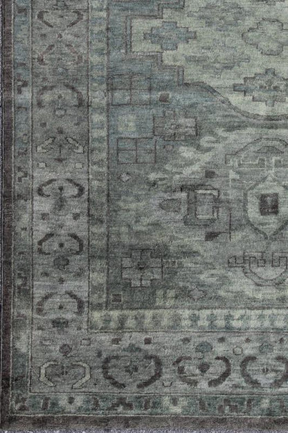 Modern Khotan Rug with Geometric Design in Various Shades of Green and Brown Modern Khotan Rug, Keivan Woven Arts / rug OB - 103434802 - 0623017, country of origin / type: India / Khotan, circa early - 21st Century. Contemporary Khotan Rug. Thi... - Keivan Woven ArtsOB - 103434802 - 0623017 - 7010Rug
