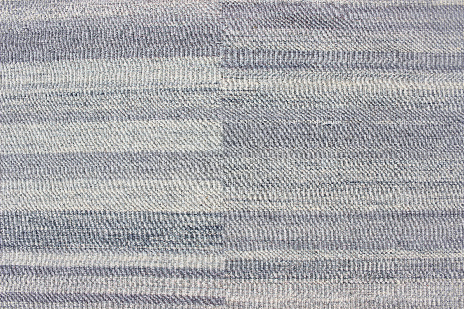 Large Flat Weave Kilim in Variegated Striped With Modern Design. Casual Kilim in Modern design, kilim rug with striped design in muted blues and grays, rug OB - 103715358 - 6018007, country of origin / type: India / Kilim This Casual modern rug ... - Keivan Woven ArtsOB - 103715358 - 6018007 - 13578Rug