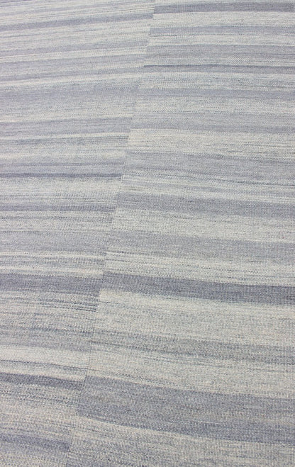 Large Flat Weave Kilim in Variegated Striped With Modern Design. Casual Kilim in Modern design, kilim rug with striped design in muted blues and grays, rug OB - 103715358 - 6018007, country of origin / type: India / Kilim This Casual modern rug ... - Keivan Woven ArtsOB - 103715358 - 6018007 - 13578Rug