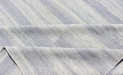 Keivan Woven Arts - Large Kilim in Variegated gray, Silver, blue Strips with Modern Design. Casual Kilim and Modern design Kilim rug with striped design in muted blues and grays, rug OB - 103715362 - 60180007, country of origin / type: India / Kilim ... - Keivan Woven ArtsOB - 103715362 - 60180007 - 13718Rug