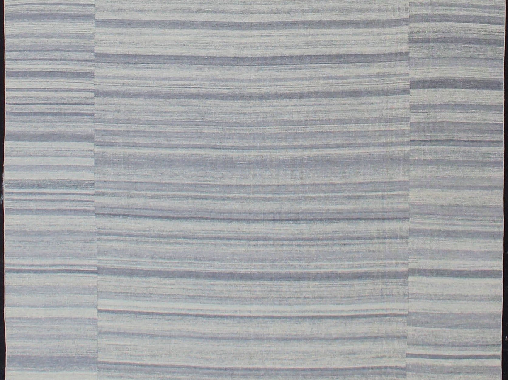 Keivan Woven Arts - Large Kilim in Variegated gray, Silver, blue Strips with Modern Design. Casual Kilim and Modern design Kilim rug with striped design in muted blues and grays, rug OB - 103715362 - 60180007, country of origin / type: India / Kilim ... - Keivan Woven ArtsOB - 103715362 - 60180007 - 13718Rug