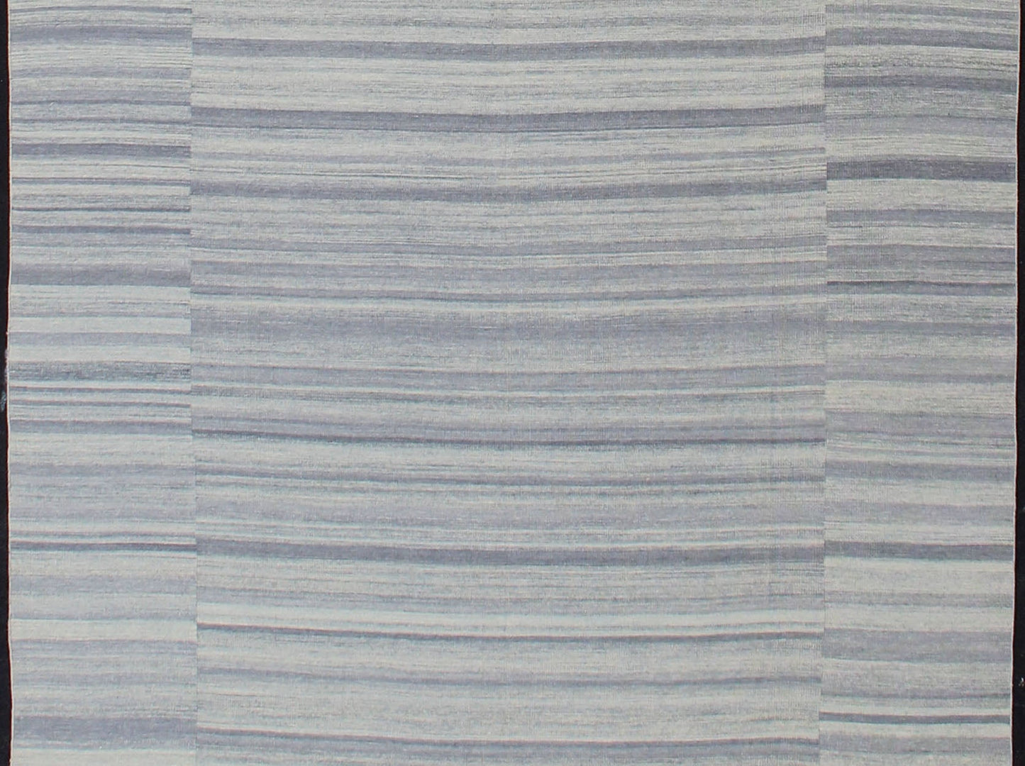 Keivan Woven Arts - Large Kilim in Variegated gray, Silver, blue Strips with Modern Design. Casual Kilim and Modern design Kilim rug with striped design in muted blues and grays, rug OB - 103715362 - 60180007, country of origin / type: India / Kilim ... - Keivan Woven ArtsOB - 103715362 - 60180007 - 13718