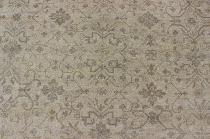 Modern Hand - Knotted Khotan Rug with Geometric Pattern in Taupe and Gray Tones Measures: 12'0 x 16'0. This modern hand - knotted Khotan features a geometric, all - over design flanked by a repeating pattern in the border. The entirety of th... - Keivan Woven ArtsOB - 103754979 - 680002 - 9699Rug