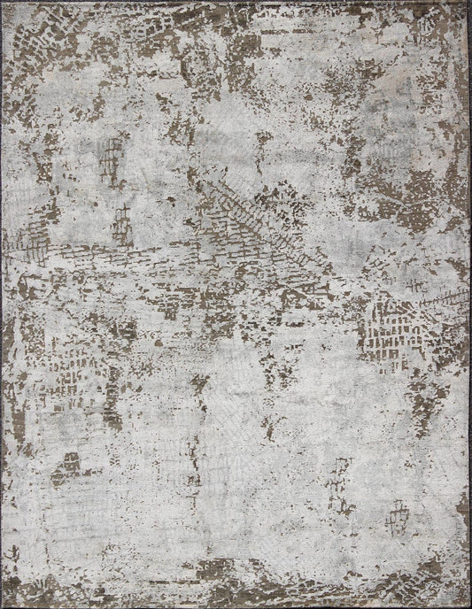 Keivan Woven Arts Modern Rug With warm Cream, Light Brown & Off White. This modern rug by Keivan Woven Arts has been hand - knotted and features an all - over abstract design rendered in cream, brown, off white and tan tones; making it a marvelous f... - Keivan Woven ArtsOB - 104666393 - 9322Rug