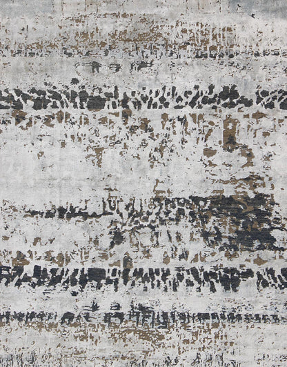Modern Hand - Knotted Rug in Wool With All - Over Modern Design in Ivory, Brown, Gray and Blue This modern Indian rug has been hand - knotted in wool and features an all - over sub - geometric design rendered in ivory, brown, gray and blue tones; maki... - Keivan Woven ArtsOB - 104881655 - 7150001 - 9328Rug