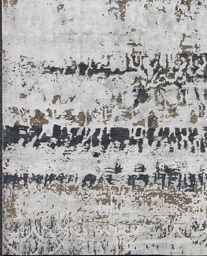 Modern Hand - Knotted Rug in Wool With All - Over Modern Design in Ivory, Brown, Gray and Blue This modern Indian rug has been hand - knotted in wool and features an all - over sub - geometric design rendered in ivory, brown, gray and blue tones; maki... - Keivan Woven ArtsOB - 104881655 - 7150001 - 9328Rug