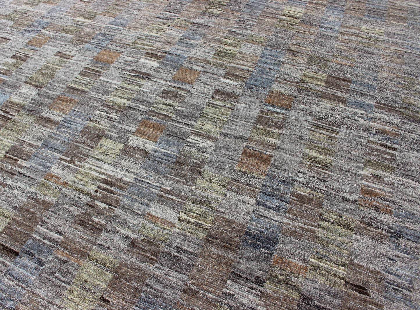 Modern Hand Knotted Tibetan Wool Rug with Gray, Green, and Light Brown. Finely woven Modern Tibetan Wool Rug. Keivan Woven Arts rug Ob - 10511033, Modern Tibetan design Wool hand knotted Rug. 8'0 X 10'0 This hand - knotted rug with modern d... - Keivan Woven ArtsOB - 10511033 - 480004 - 10914Rug