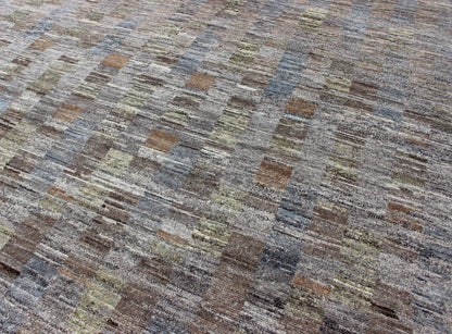 Modern Hand Knotted Tibetan Wool Rug with Gray, Green, and Light Brown. Finely woven Modern Tibetan Wool Rug. Keivan Woven Arts rug Ob - 10511033, Modern Tibetan design Wool hand knotted Rug. 8'0 X 10'0 This hand - knotted rug with modern d... - Keivan Woven ArtsOB - 10511033 - 480004 - 10914Rug