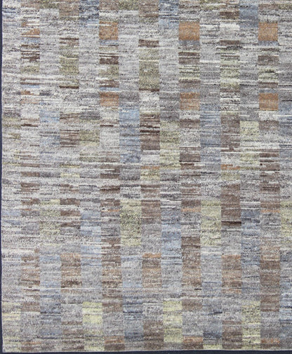 Modern Hand Knotted Tibetan Wool Rug with Gray, Green, and Light Brown. Finely woven Modern Tibetan Wool Rug. Keivan Woven Arts rug Ob - 10511033, Modern Tibetan design Wool hand knotted Rug. 8'0 X 10'0 This hand - knotted rug with modern d... - Keivan Woven ArtsOB - 10511033 - 480004 - 10914Rug