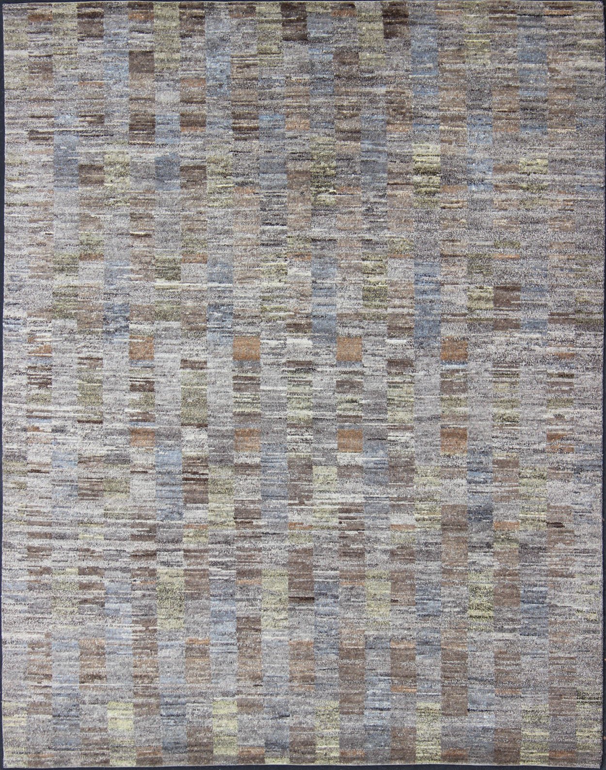Modern Hand Knotted Tibetan Wool Rug with Gray, Green, and Light Brown. Finely woven Modern Tibetan Wool Rug. Keivan Woven Arts rug Ob - 10511033, Modern Tibetan design Wool hand knotted Rug. 8'0 X 10'0 This hand - knotted rug with modern d... - Keivan Woven ArtsOB - 10511033 - 480004 - 10914Rug