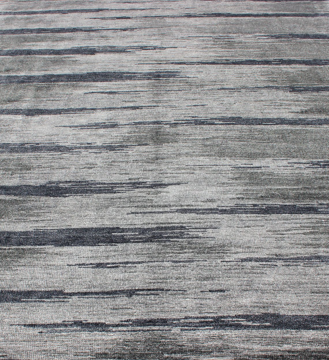 Keivan Woven Arts - This exquisitely hand woven Modern silk rug from India portrays a striped pattern, rendered in shades of blue gray, steel blue, gray, and charcoal, making it a fine choice for variety of modern, transitional and classic interiors. ... - Keivan Woven ArtsOB - 10528179 - 83900207 - 10918Rug