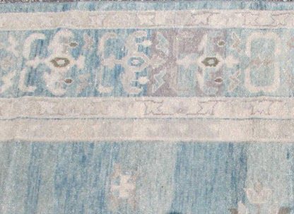 Modern Oushak Design in Silver, Light Gray, Taupe, Aqua and Sea - Foam Colors Oushak design in seafoam, silver and shades of gray color palette and center medallion design, rug OB - 9261027 - 0131046, country of origin / type: India / Khotan. M... - Keivan Woven ArtsOB - 9261027 - 0131046 - 4264Rug