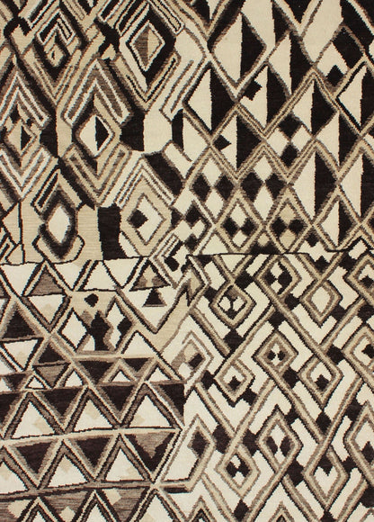 Tribal Moroccan Rug with Abstract Geometric Design in Brown, Butter & Cream by Keivan Woven Arts Tribal Moroccan Rug, rug OB - 9261577 - 527008, country of origin / type: India / Moroccan, circa Early - 21st Century. Measures: 6'0 x 9'0. ... - Keivan Woven ArtsOB - 9261577 - 527008 - 8497Rug