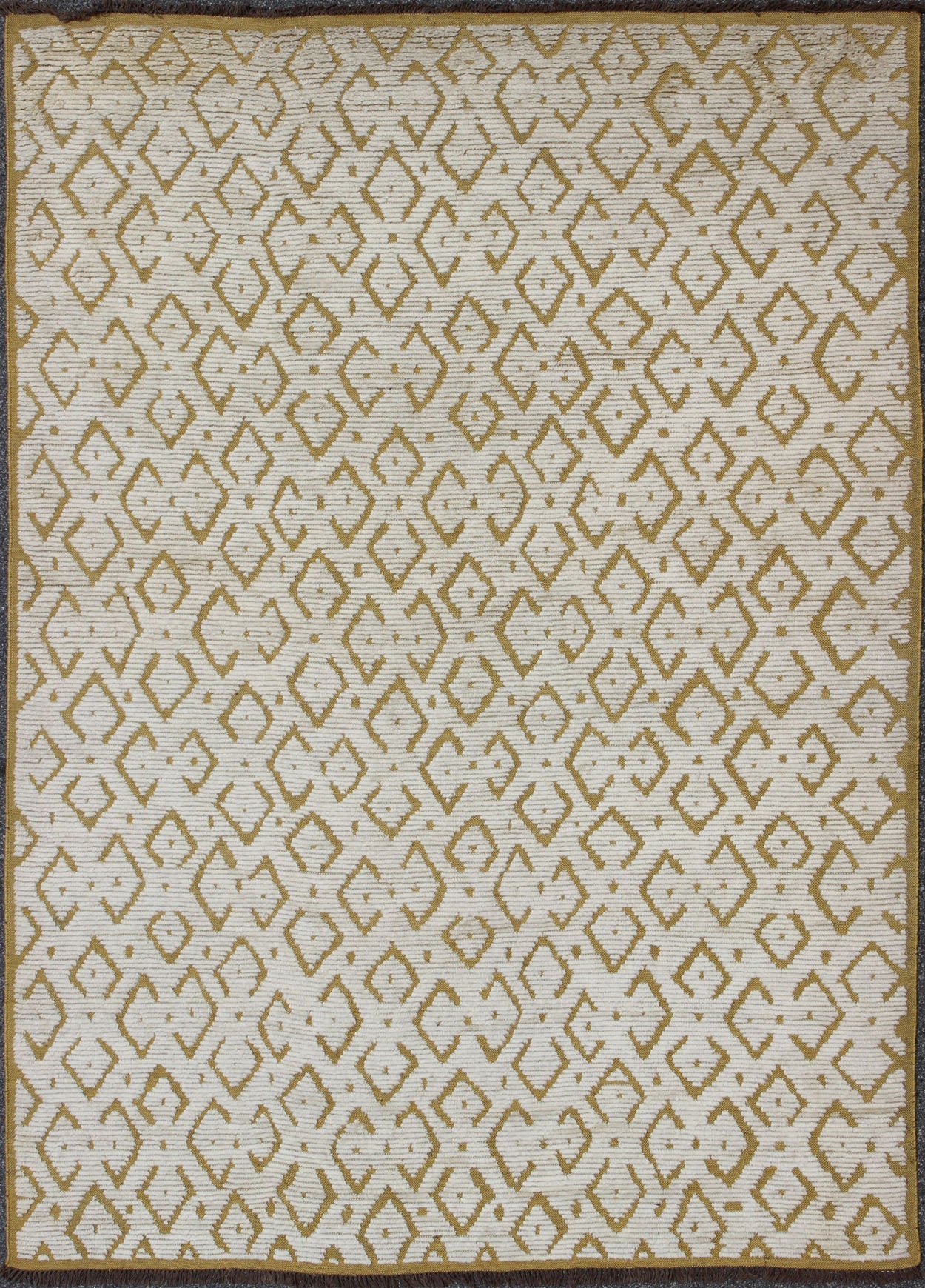Keivan Woven Arts, Ob - 9263199, Large Modern Design Rug. Yellow Gold and white Ribbed Moroccan Design Large Rug for Modern Interiors. This hand - knotted Moroccan rug features a Modern design rendered in yellow and ivory tones. Modern Design, modern Moroc... - Keivan Woven ArtsOB - 9263199 - 258032 - 8501Rug