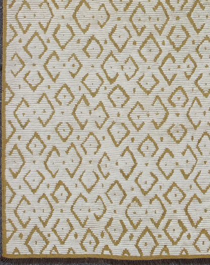 Keivan Woven Arts, Ob - 9263199, Large Modern Design Rug. Yellow Gold and white Ribbed Moroccan Design Large Rug for Modern Interiors. This hand - knotted Moroccan rug features a Modern design rendered in yellow and ivory tones. Modern Design, modern Moroc... - Keivan Woven ArtsOB - 9263199 - 258032 - 8501Rug