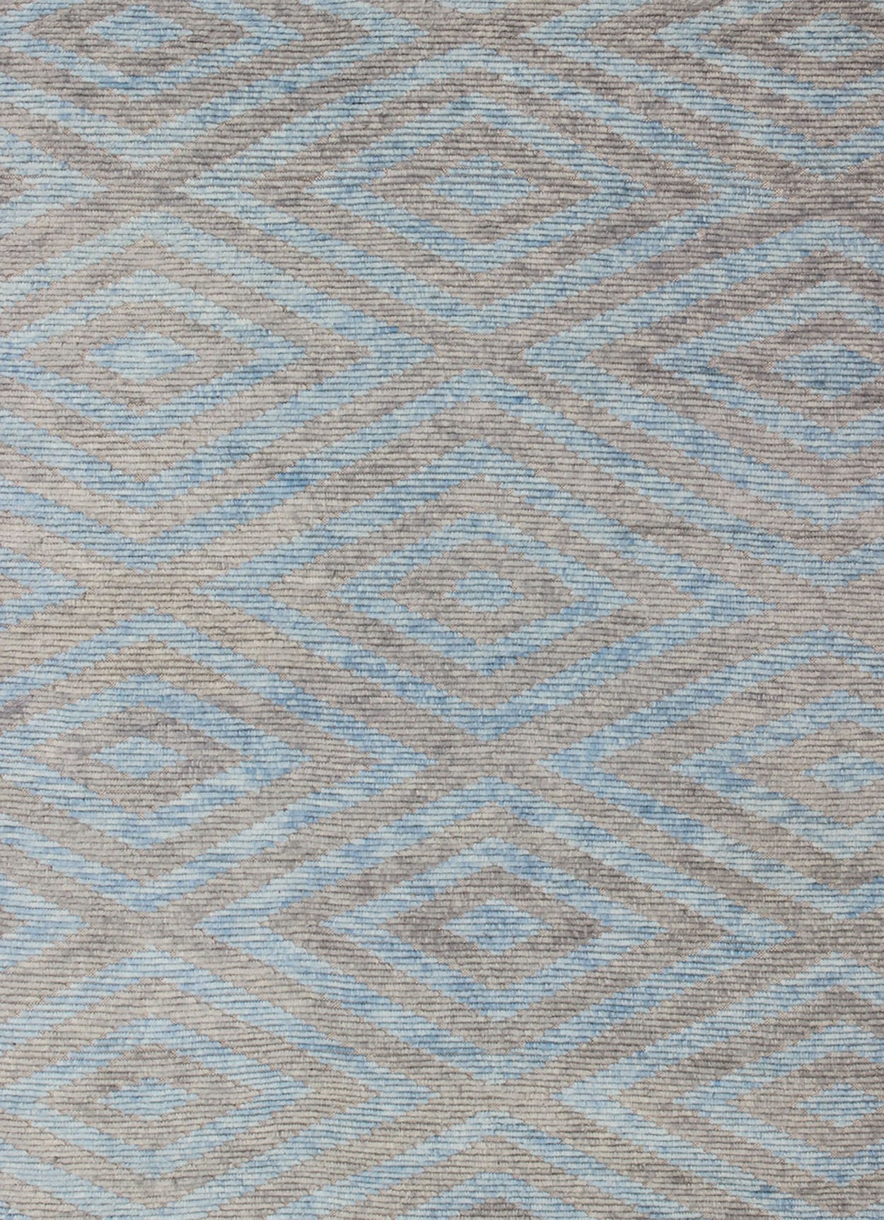 Keivan Woven Arts, Modern Moroccan Piled Rug with Sky Blue and Gray in Layered Diamond Design. Moroccan design rug with light blue, light gray and multi layered Diamond Design. Moroccan design. Keivan Woven Arts, rug OB - 9265407, country of origi... - Keivan Woven ArtsOB - 9265407 - 258010 - 8505Rug
