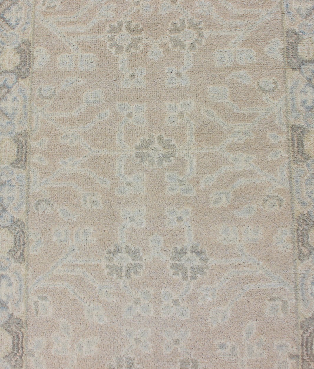 Modern Khotan Runner in Wool with All - Over Sub - Geometric Floral Design This modern Indian Khotan rug has been hand - knotted in wool and features an all - over, sub - geometric floral design rendered in blue and neutral tones. A complementary border e... - Keivan Woven ArtsOB - 9289470 - 6270004 - 11332Rug